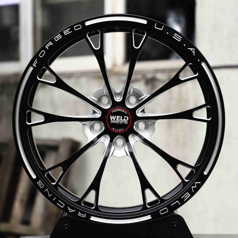 Ford Mustang wheels – Weld Matte Silver, front view