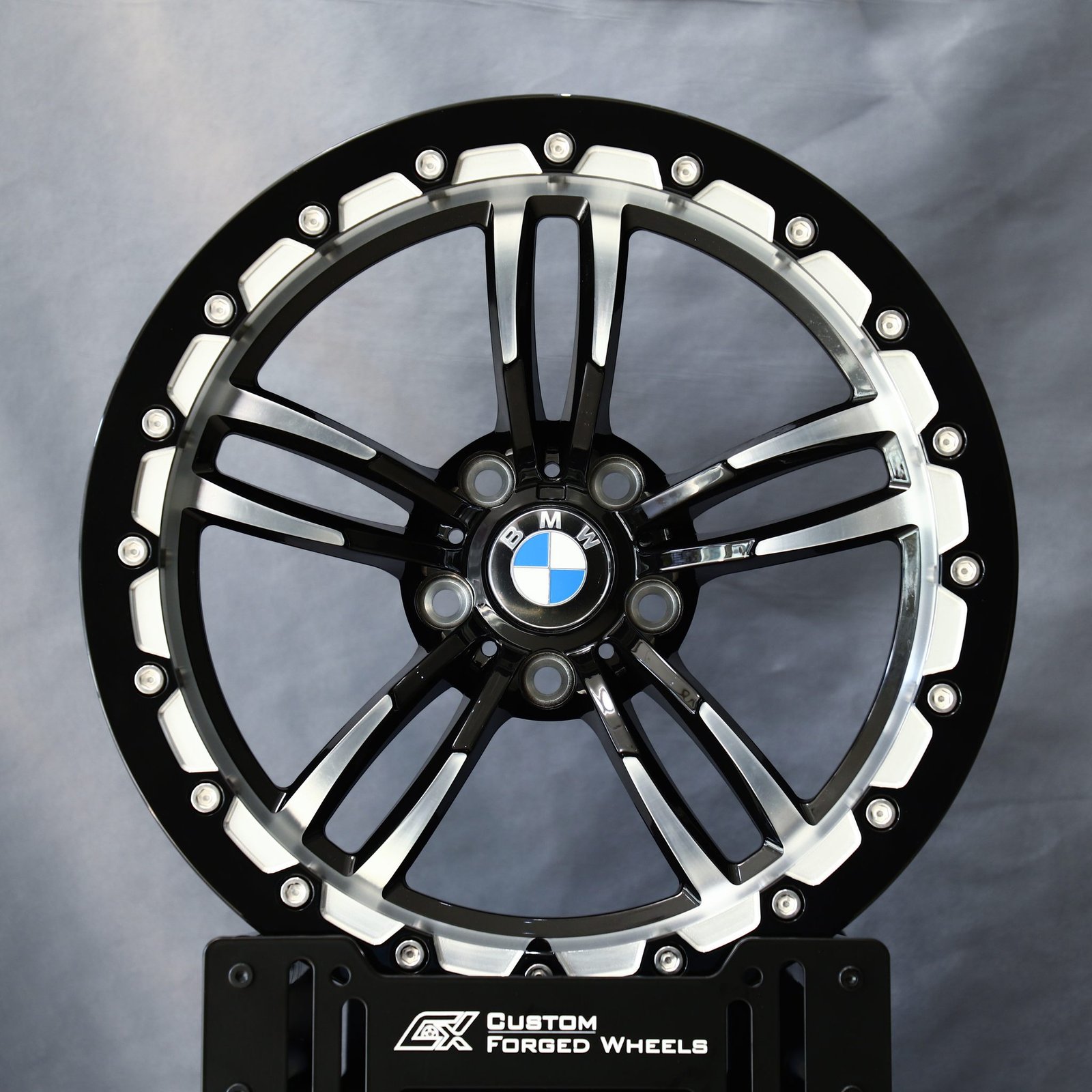 BMW M3 G80 wheels – Spoke Mesh Mirror Milled Beadlock (BMW OEM-Style), front view