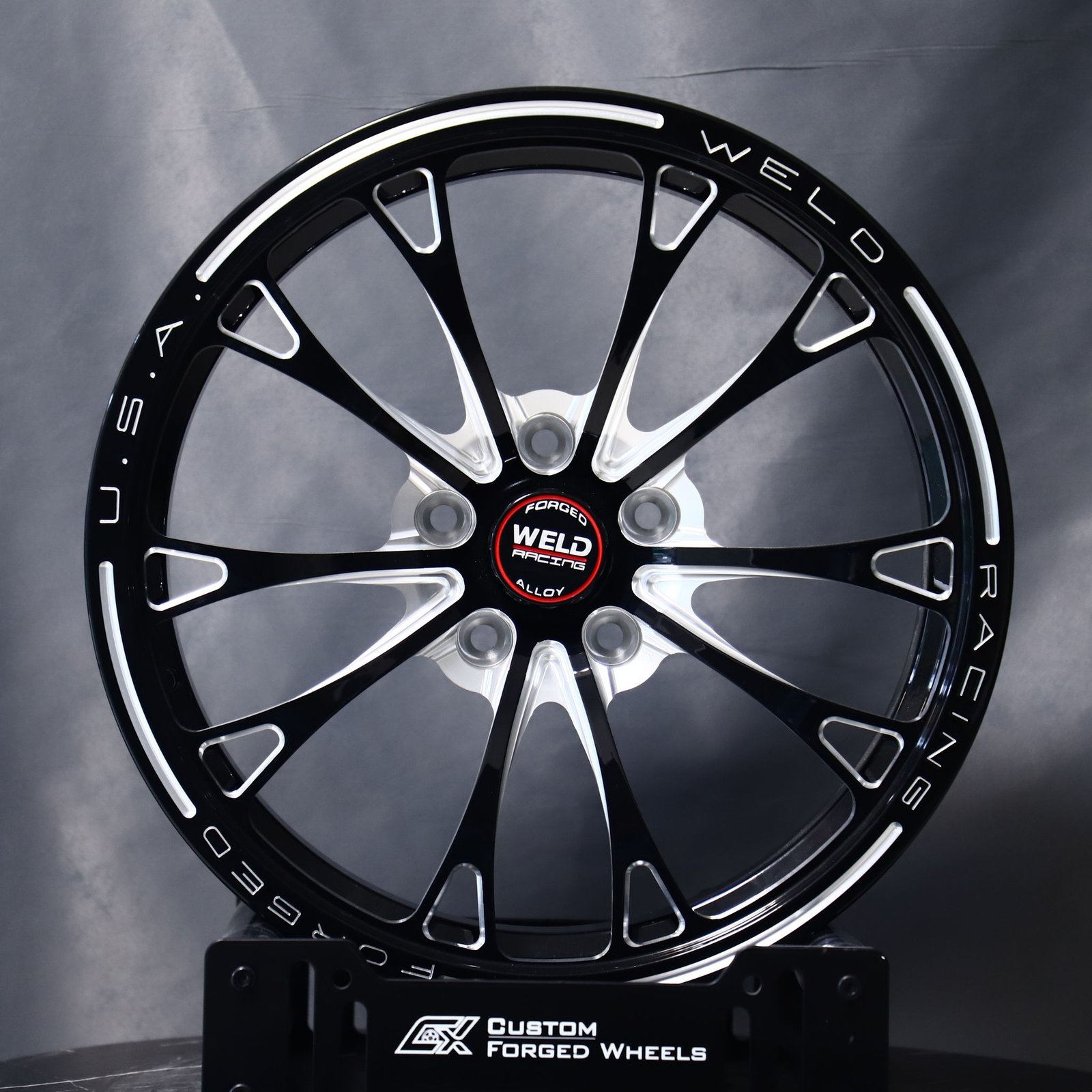 Ford Mustang wheels – Weld Racing 10 Y-Spoke Mirror Milled, front view