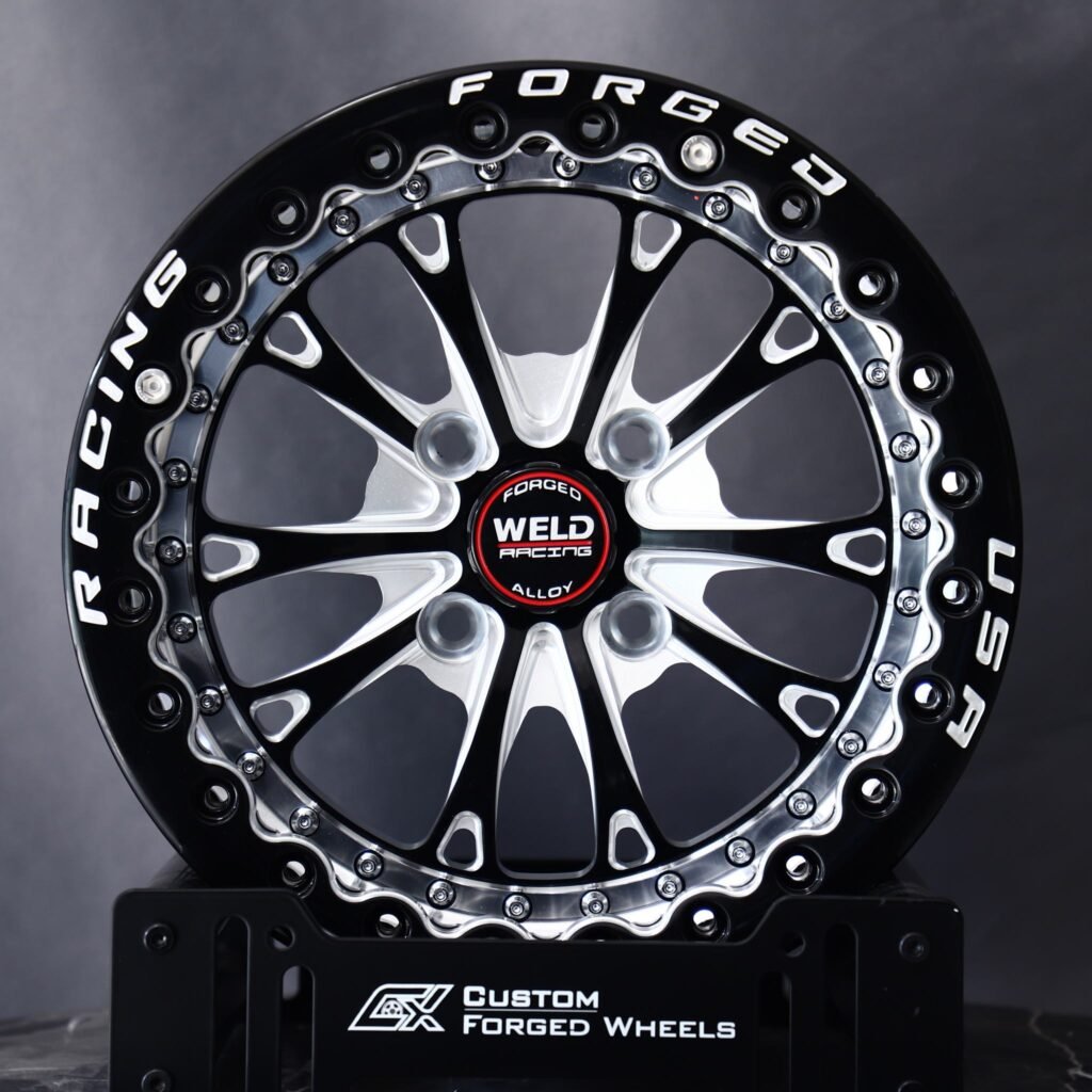 Weld Racing 5-Spoke Mirror Milled Beadlock Forged Drag Racing Wheels – Honda Civic / Mazda MX-5 Miata Fitment (4-Lug) Drag Racing forged wheel