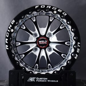 Weld Racing 5-Spoke Mirror Milled Beadlock Forged Drag Racing Wheels – Honda Civic / Mazda MX-5 Miata Fitment (4-Lug)