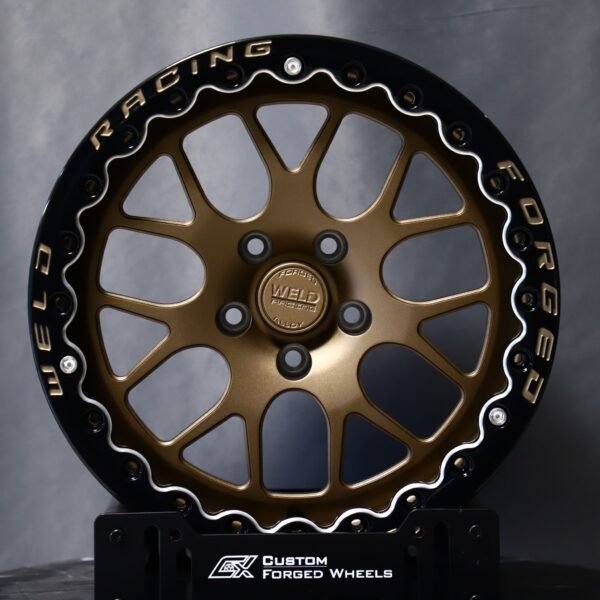 Ford F-150 wheels – Bronze Mesh Beadlock (Weld Racing-Style), front view