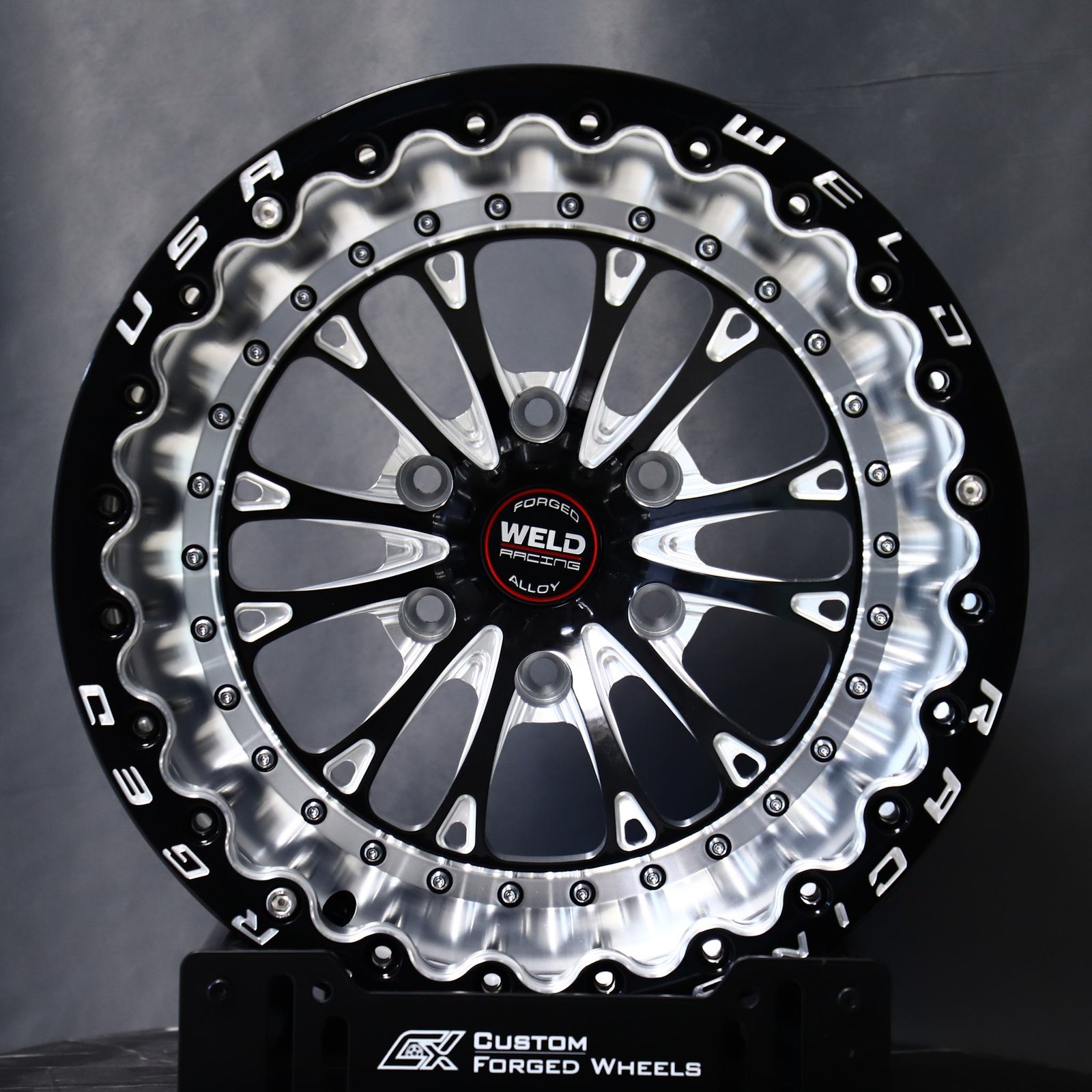 Ford F-150 wheels – Weld Racing 5-Spoke Beadlock Mirror Milled, front view