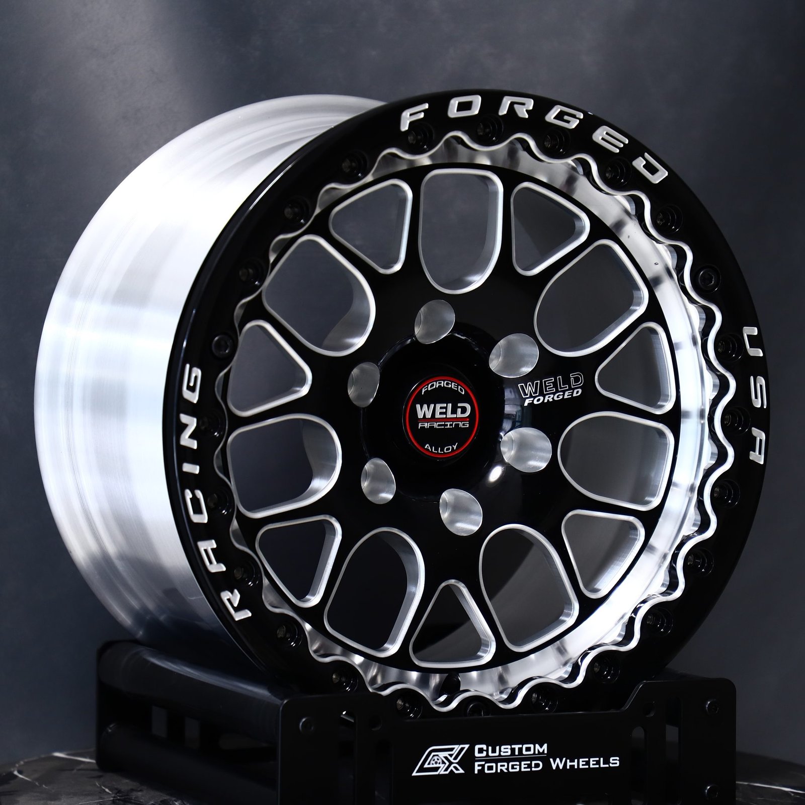 Ford F-150 wheels – Weld Racing 5-Spoke Beadlock Mirror Milled, front view