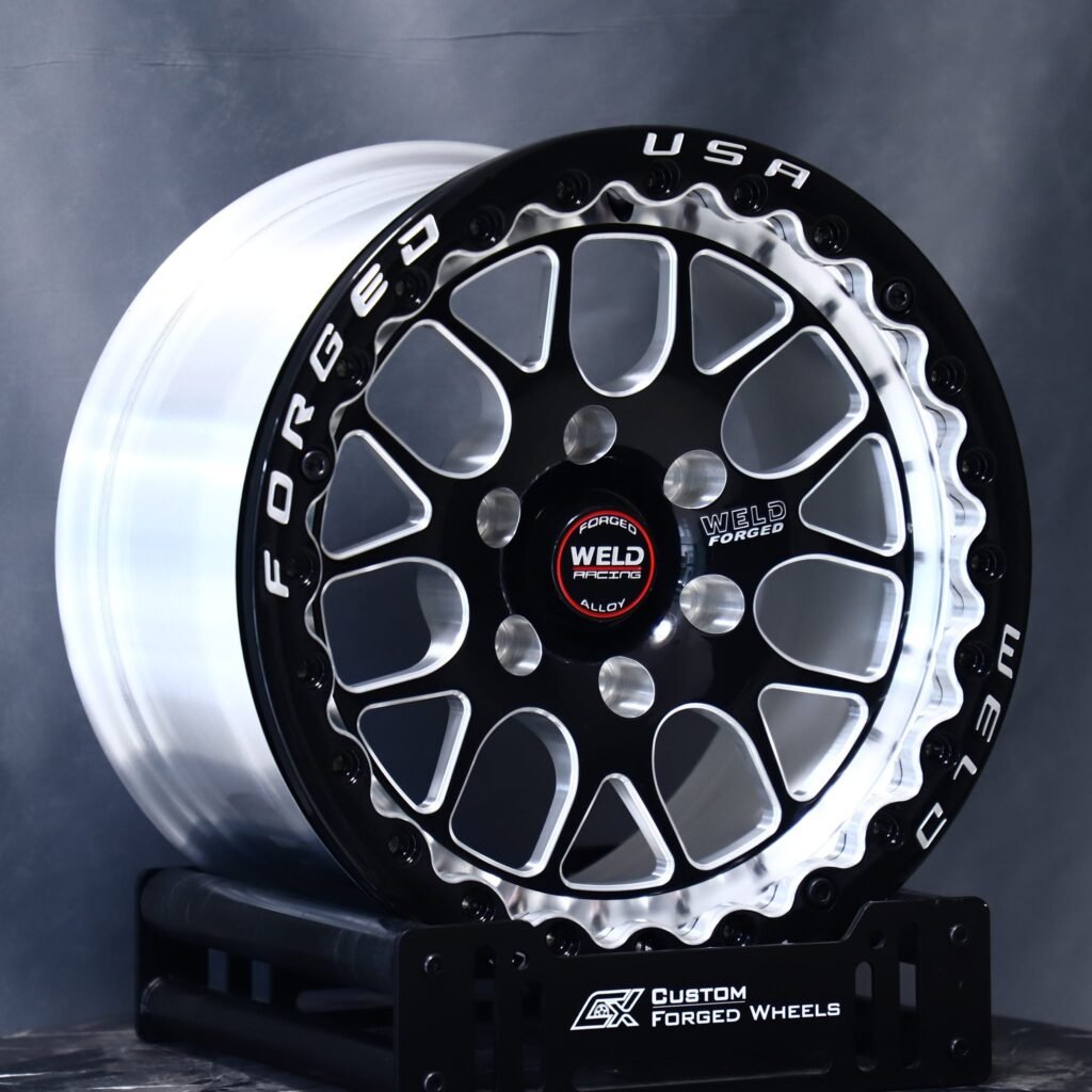 Chevrolet Silverado wheels – Weld Racing 5-Spoke Beadlock Mirror Milled, angled view