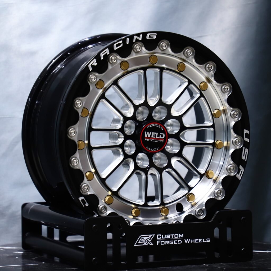 Chevrolet Silverado 2500HD wheels – Weld Racing 5-Spoke Beadlock Mirror Milled, angled view