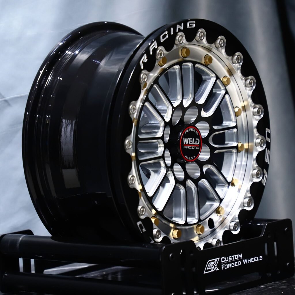 8x165.1 wheels – Weld Racing 5-Spoke Beadlock Mirror Milled, side view