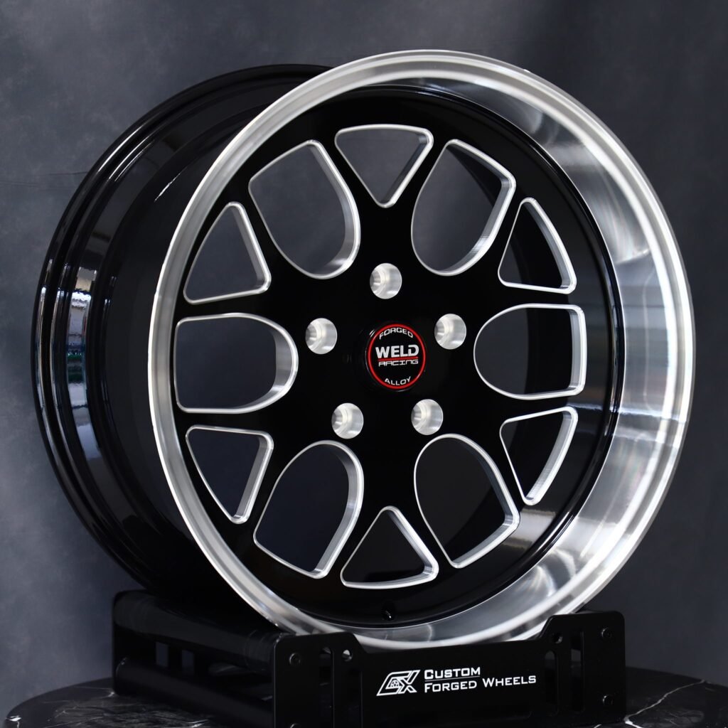 Weld Racing 5-Spoke Deep Lip Mirror Milled Beadlock Forged Drag Racing Wheels – Ford Mustang / Chevrolet Corvette Fitment (5-Lug) – Design 2 Drag Racing forged wheel