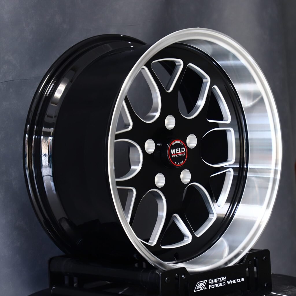 Chevrolet Corvette wheels – Weld Racing 5-Spoke Deep Lip Mirror Milled Beadlock, angled view