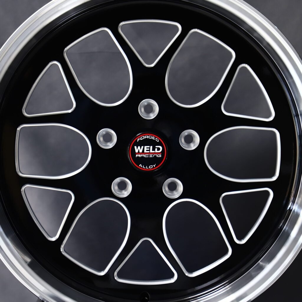 5x114.3 wheels – Weld Racing 5-Spoke Deep Lip Mirror Milled Beadlock, side view