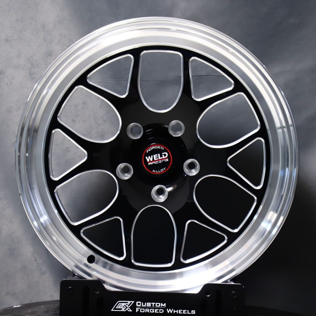 Weld Racing 5-Spoke Deep Lip Mirror Milled Beadlock Forged Drag Racing Wheels – Ford Mustang / Chevrolet Corvette Fitment (5-Lug) – Design 3 Drag Racing forged wheel