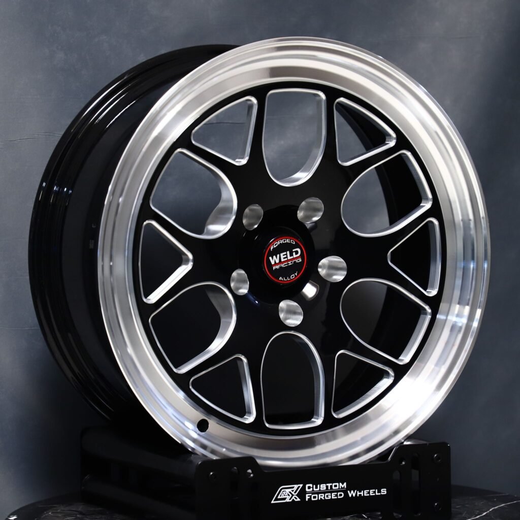 Chevrolet Corvette wheels – Weld Racing 5-Spoke Deep Lip Mirror Milled Beadlock, angled view
