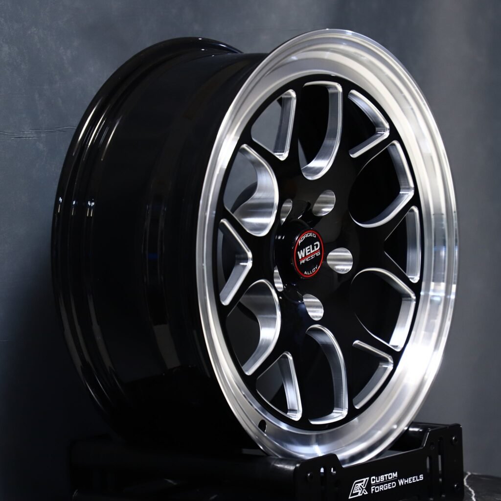 5x114.3 wheels – Weld Racing 5-Spoke Deep Lip Mirror Milled Beadlock, side view