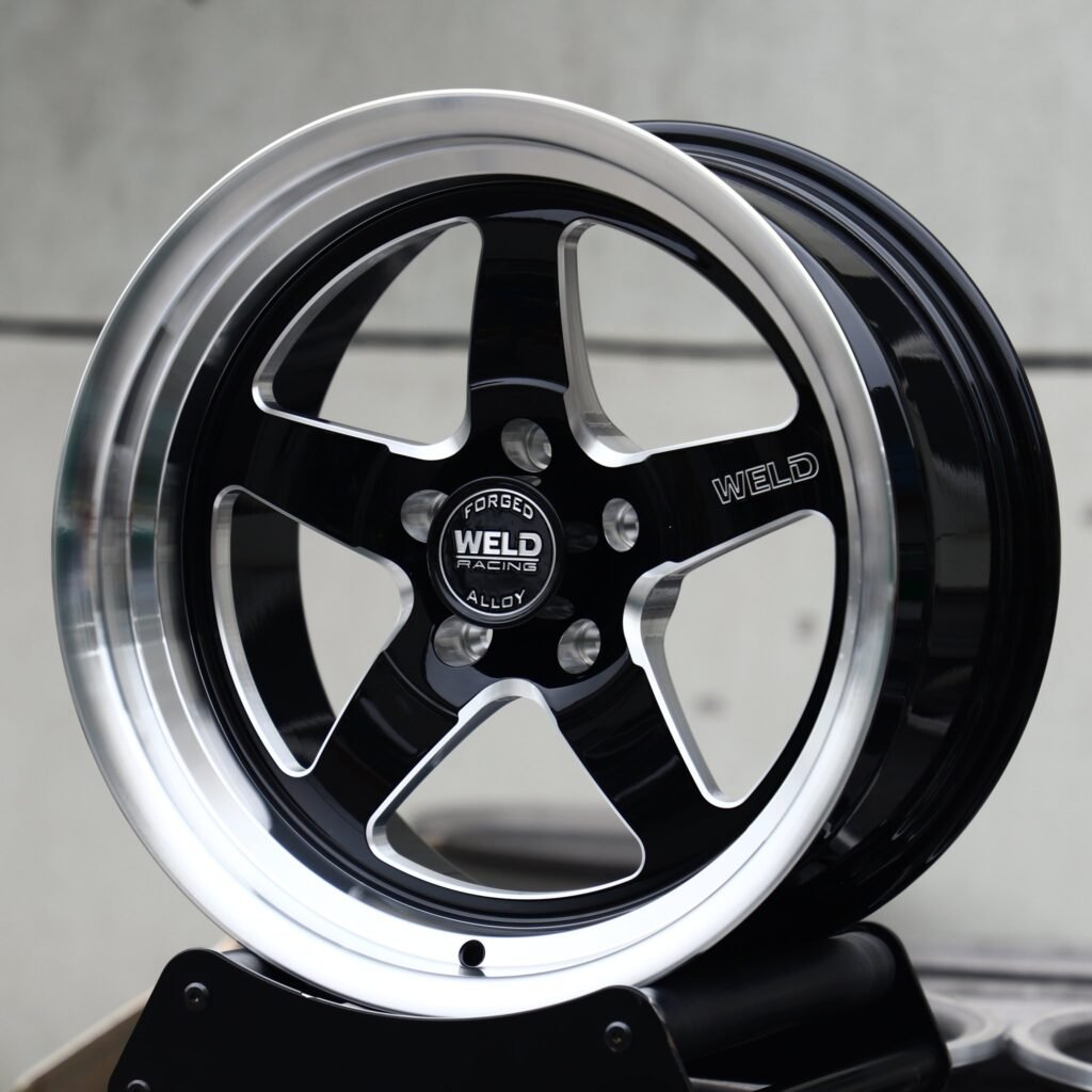 Chevrolet Corvette wheels – Weld Racing 5-Spoke Deep Lip Mirror Milled Beadlock, angled view