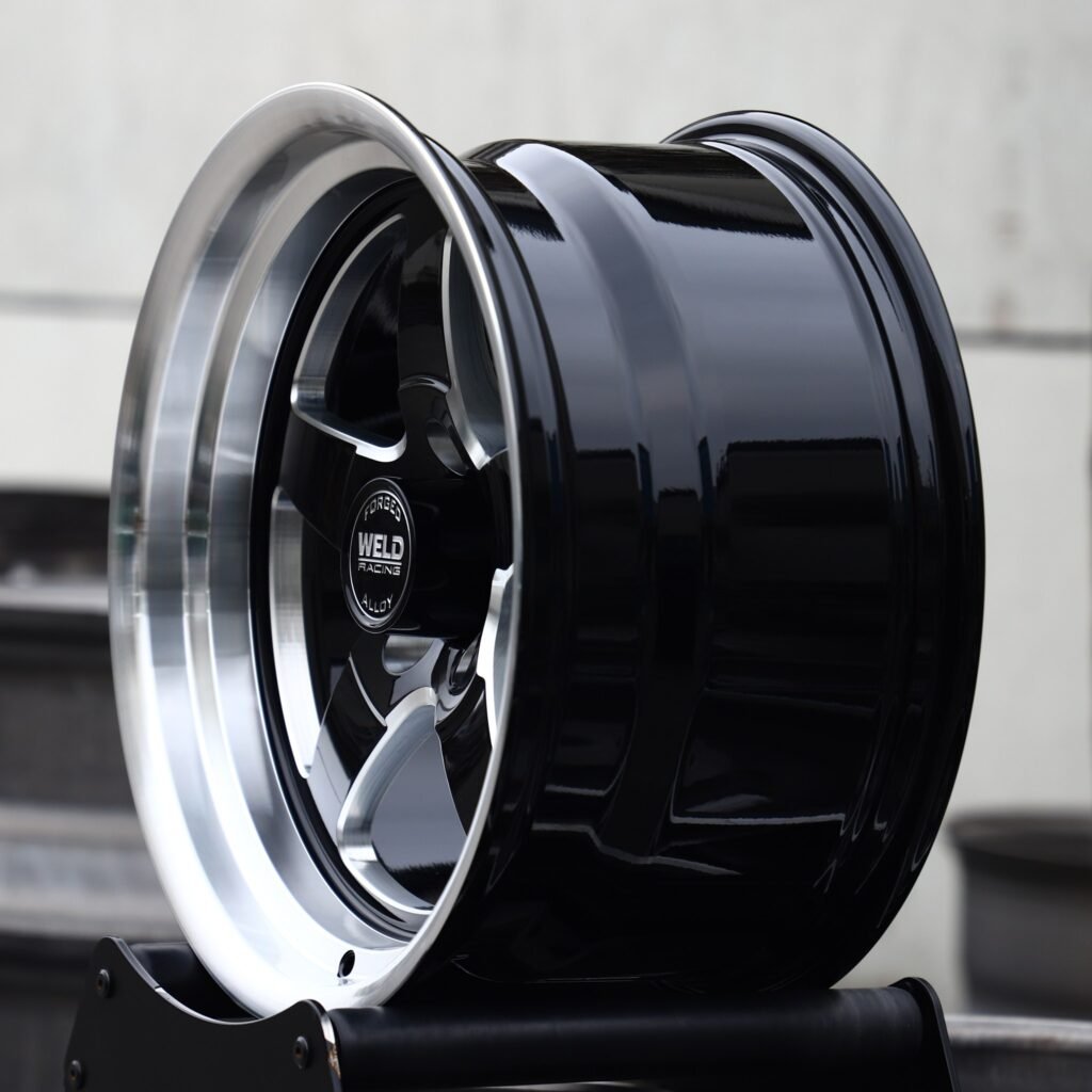 5x114.3 wheels – Weld Racing 5-Spoke Deep Lip Mirror Milled Beadlock, side view