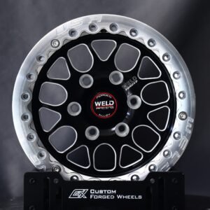 Weld Racing 5-Spoke Mirror Milled Beadlock Forged Drag Racing Wheels – Ford Mustang / Chevrolet Corvette Fitment (5-Lug) – Design 32