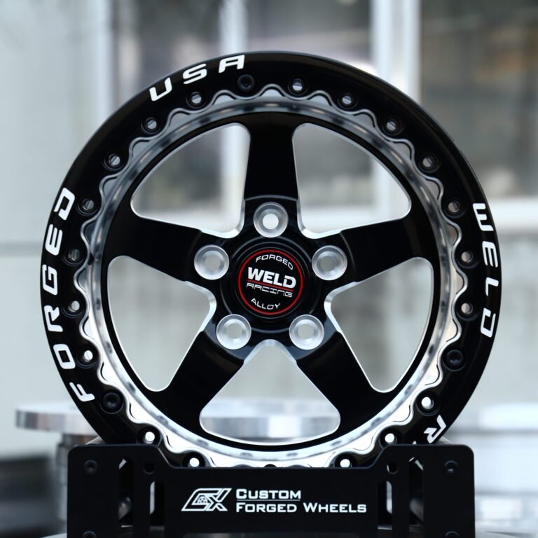 Ford Mustang wheels – Weld Racing 5-Spoke Mirror Milled Beadlock, front view