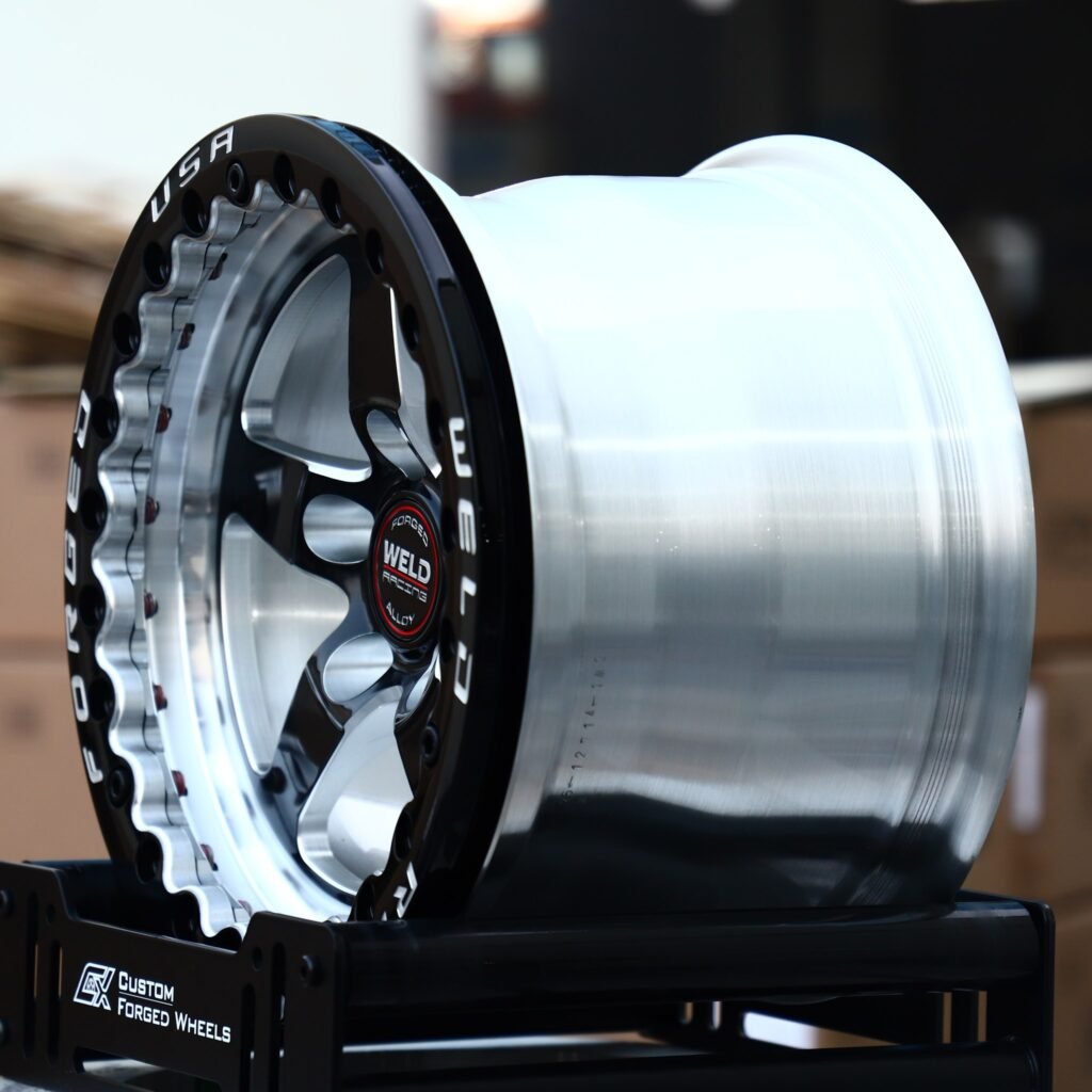 5x114.3 wheels – Weld Racing 5-Spoke Mirror Milled Beadlock, side view