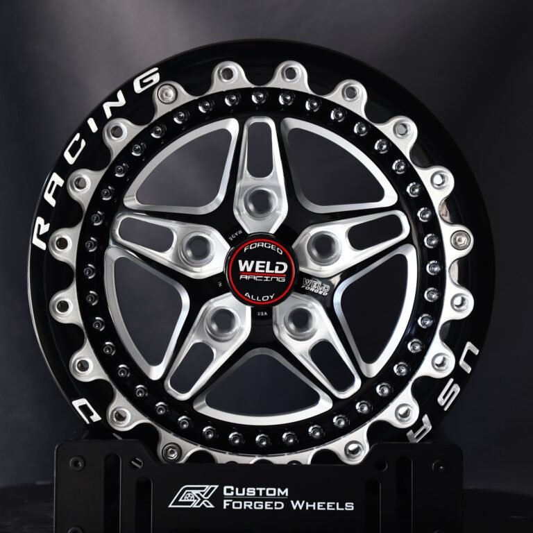 Ford Mustang wheels – Weld Racing 5-Spoke Mirror Milled Beadlock, front view