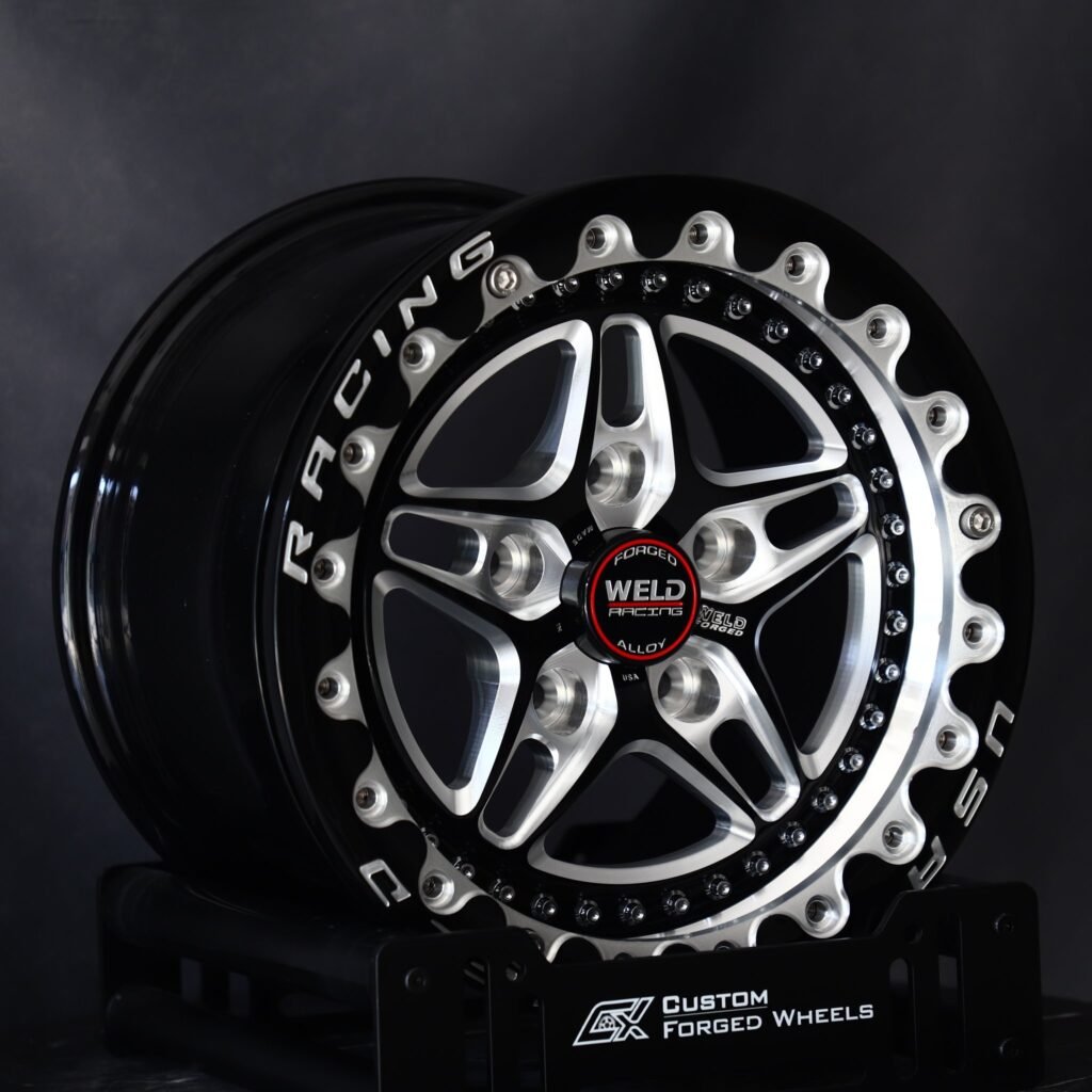 Chevrolet Corvette wheels – Weld Racing 5-Spoke Mirror Milled Beadlock, angled view