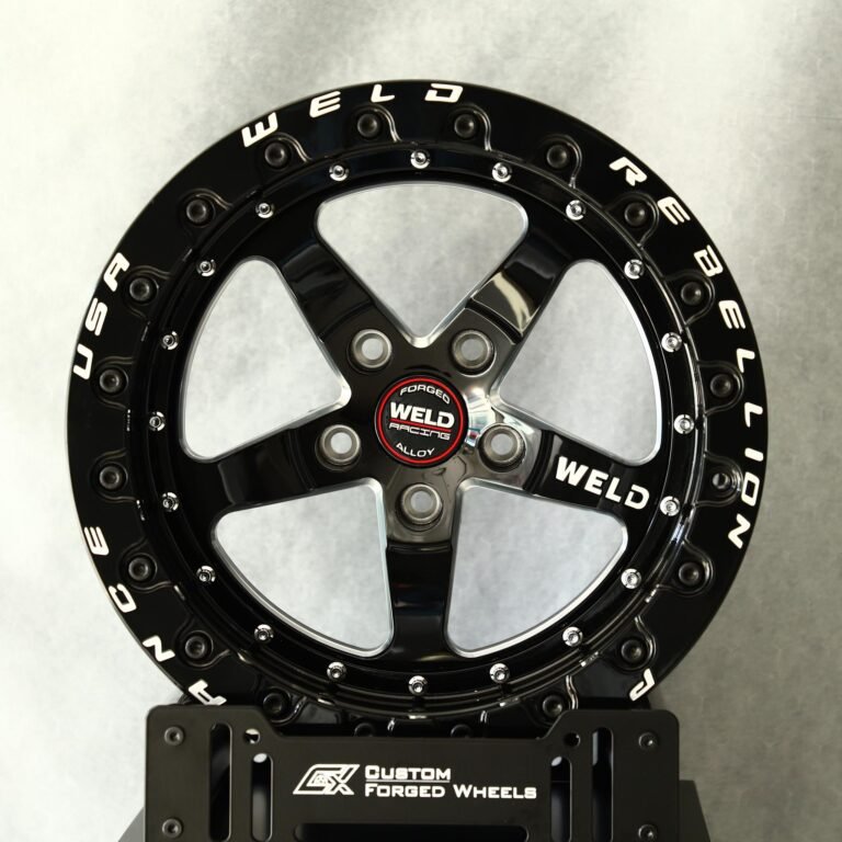 Ford Mustang wheels – Weld Racing 5-Spoke Mirror Milled Beadlock, front view