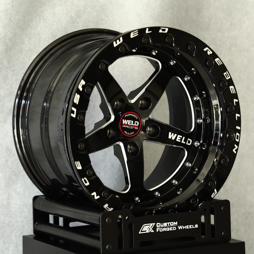 Chevrolet Corvette wheels – Weld Racing 5-Spoke Mirror Milled Beadlock, angled view