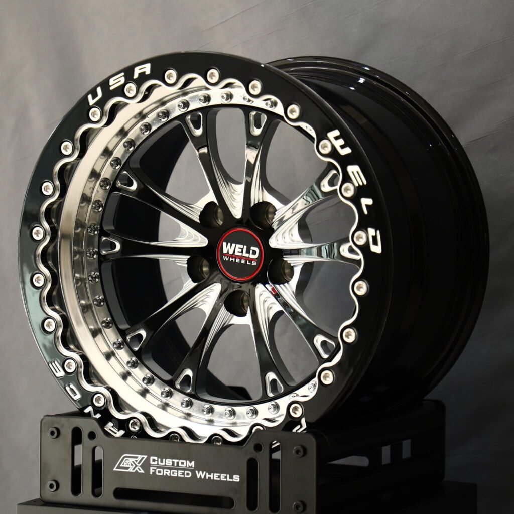 Chevrolet Corvette wheels – Weld Racing 5-Spoke Mirror Milled Beadlock, angled view