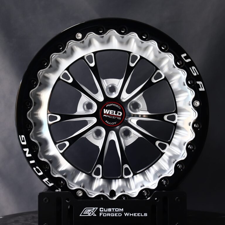 Ford Mustang wheels – Weld Racing 5-Spoke Mirror Milled Beadlock, front view