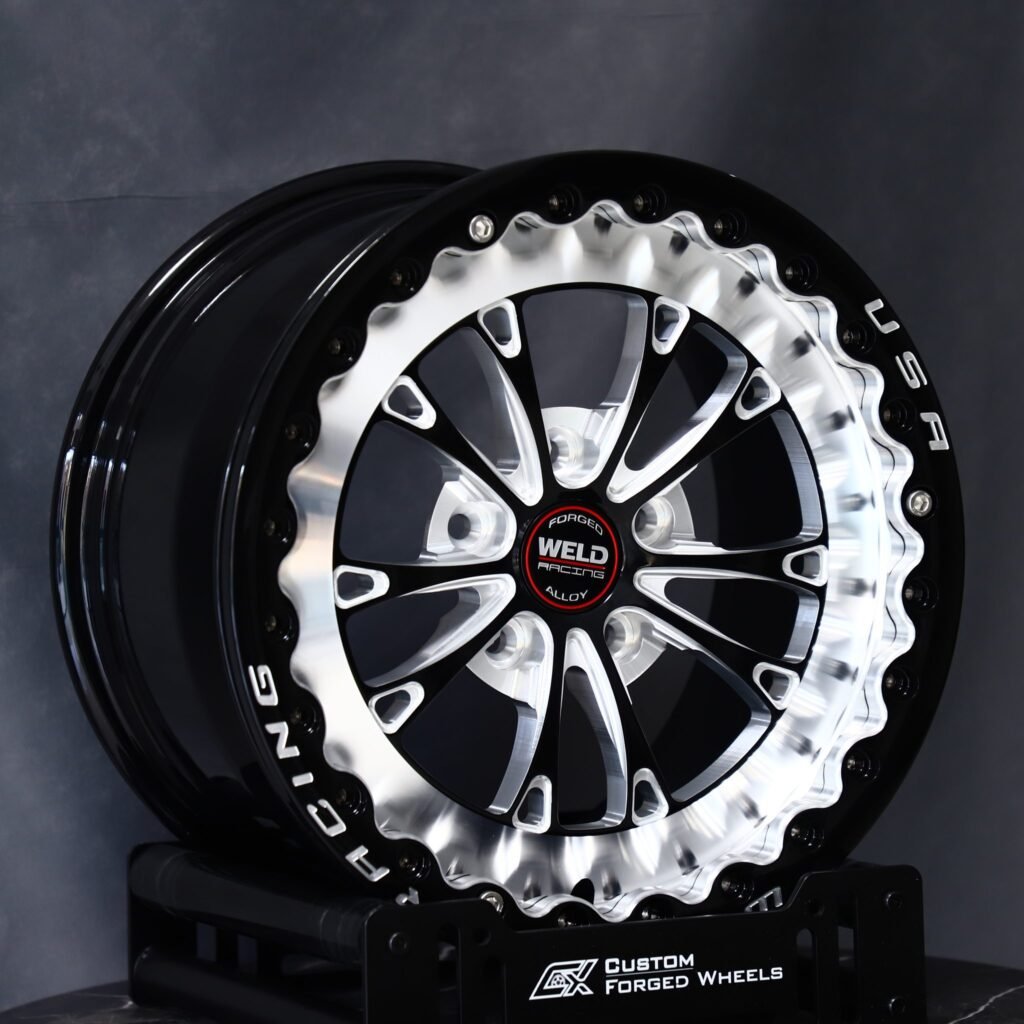 Chevrolet Corvette wheels – Weld Racing 5-Spoke Mirror Milled Beadlock, angled view
