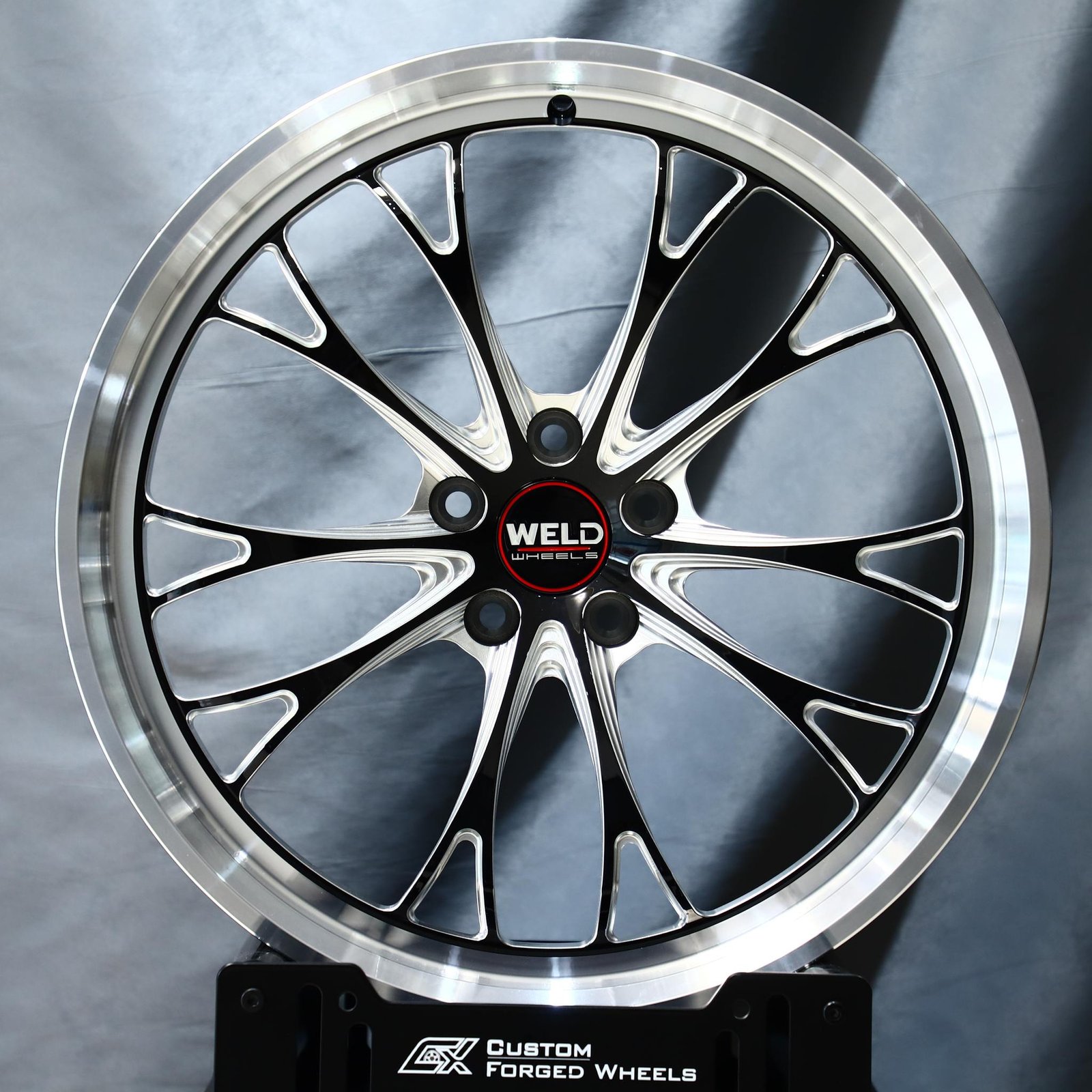 Ford Mustang wheels – Weld Racing 5-Spoke Mirror Milled Beadlock, front view
