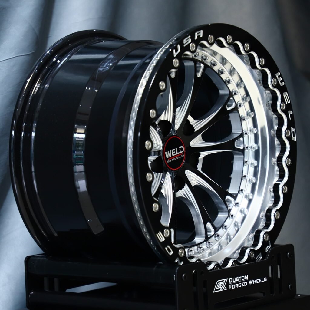 Chevrolet Corvette wheels – Weld Racing 5-Spoke Mirror Milled Beadlock, angled view