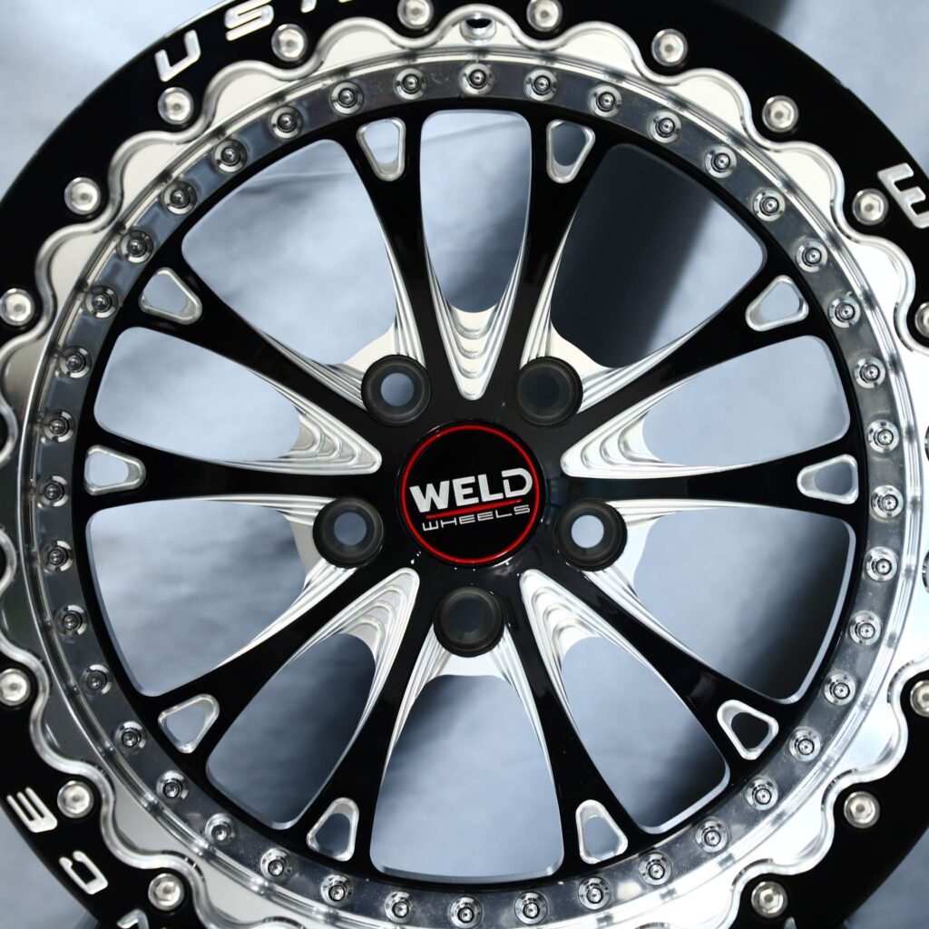 5x114.3 wheels – Weld Racing 5-Spoke Mirror Milled Beadlock, side view