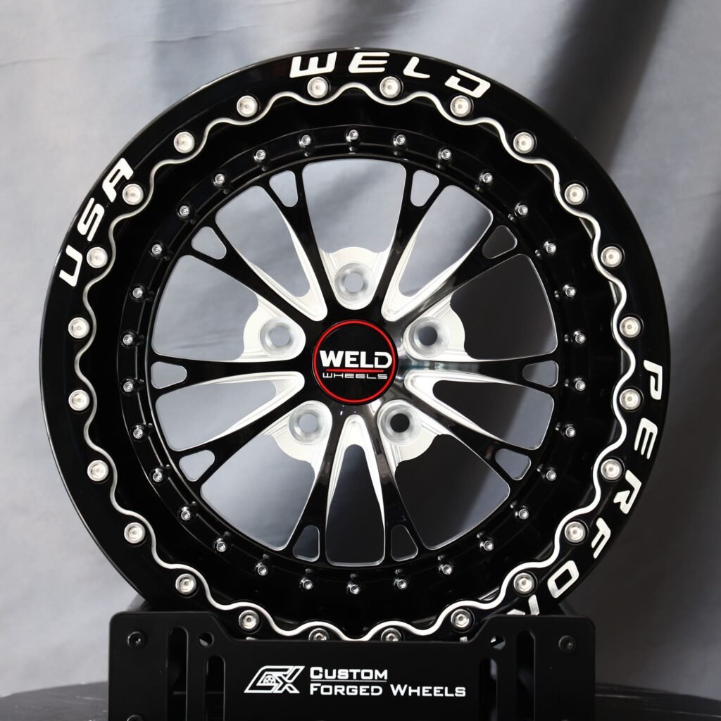 Ford Mustang wheels – Weld Racing 5-Spoke Mirror Milled Beadlock, front view