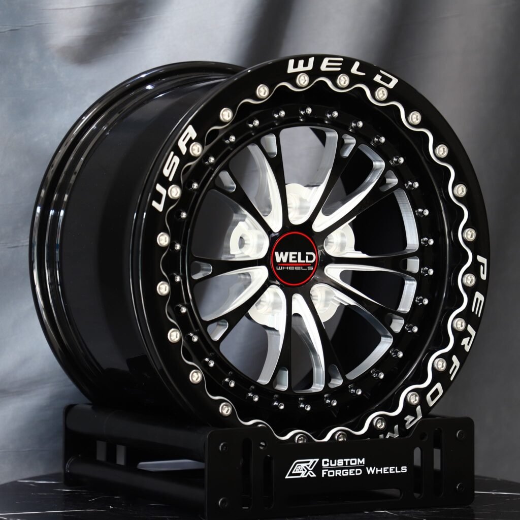 Chevrolet Corvette wheels – Weld Racing 5-Spoke Mirror Milled Beadlock, angled view