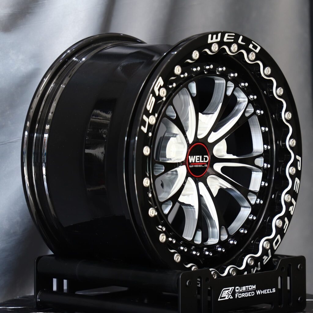 5x114.3 wheels – Weld Racing 5-Spoke Mirror Milled Beadlock, side view