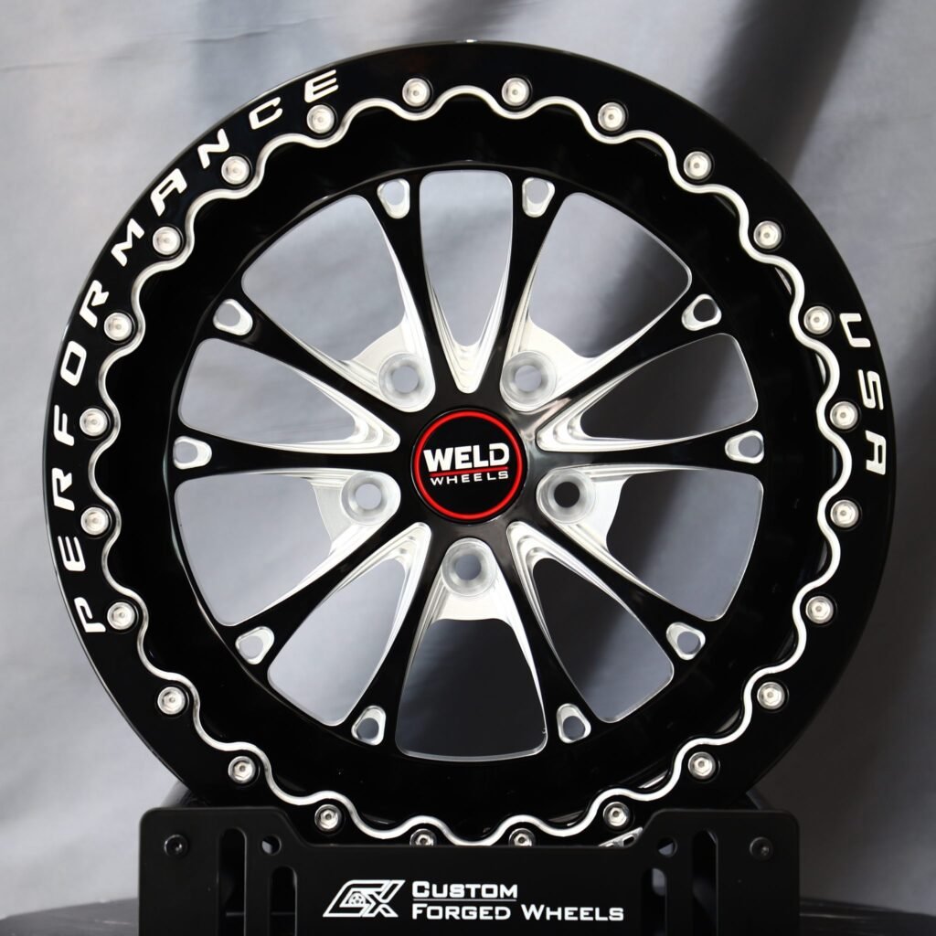 Ford Mustang wheels – Weld Racing 5-Spoke Mirror Milled Beadlock, front view