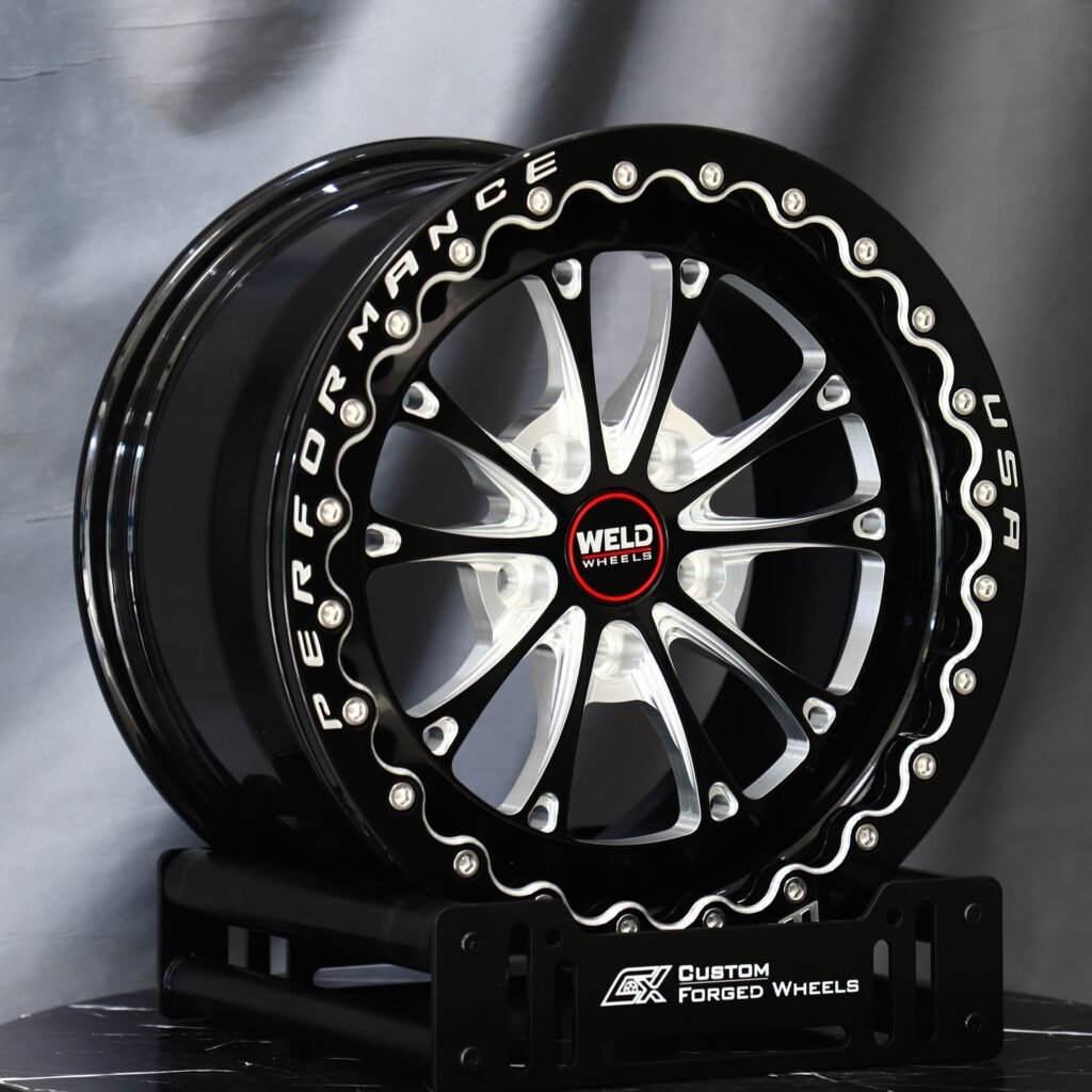 Chevrolet Corvette wheels – Weld Racing 5-Spoke Mirror Milled Beadlock, angled view