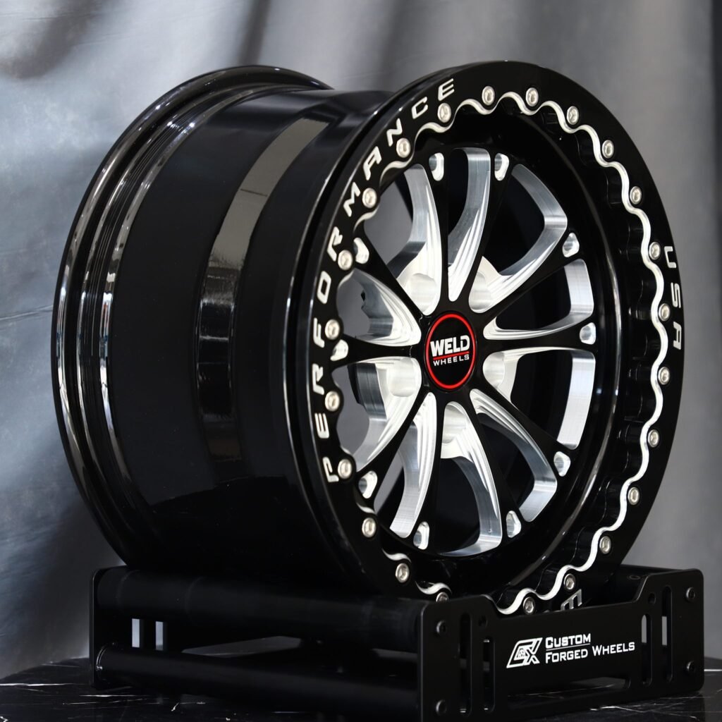 5x114.3 wheels – Weld Racing 5-Spoke Mirror Milled Beadlock, side view