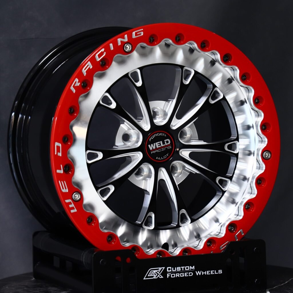 Chevrolet Corvette wheels – Weld Racing 5-Spoke Mirror Milled Beadlock, angled view