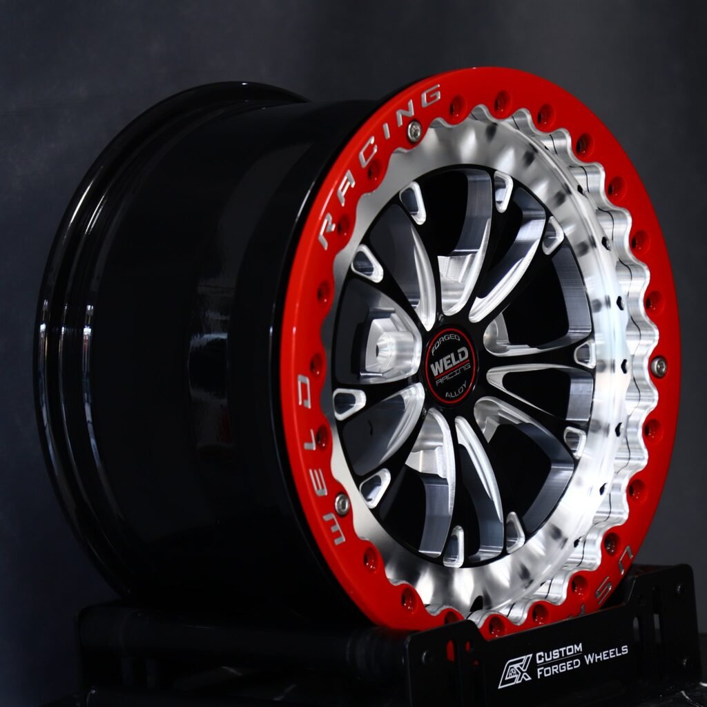 5x114.3 wheels – Weld Racing 5-Spoke Mirror Milled Beadlock, side view