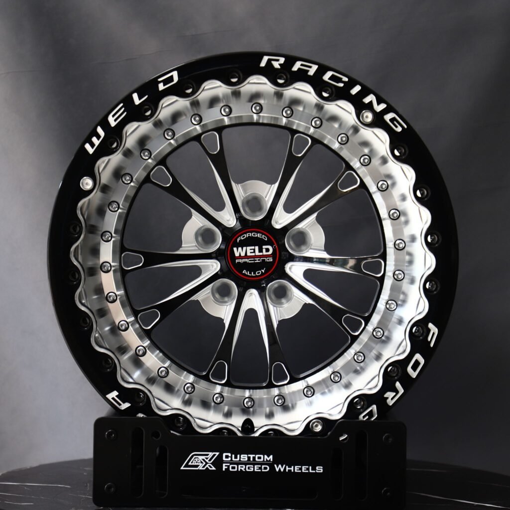 Ford Mustang wheels – Weld Racing 5-Spoke Mirror Milled Beadlock, front view