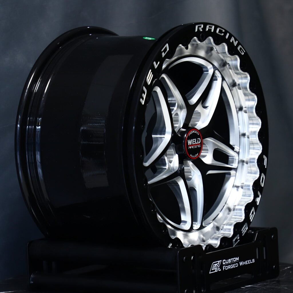Chevrolet Corvette wheels – Weld Racing 5-Spoke Mirror Milled Beadlock, angled view