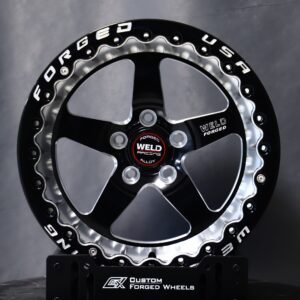 Weld Racing Custom Finish 5-Spoke Mirror Milled Beadlock Forged Wheels – Ford Mustang / Chevrolet Corvette Fitment (5-Lug) – Design 18