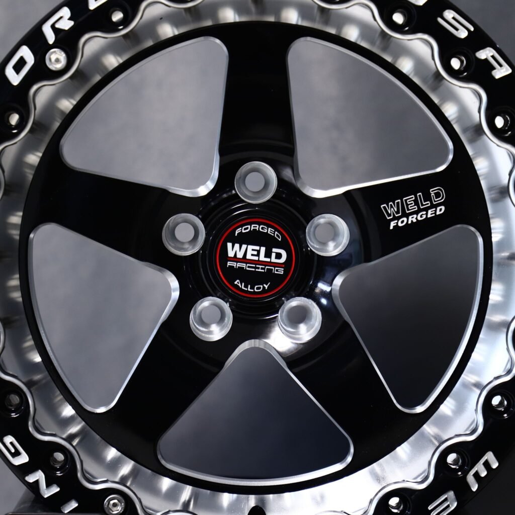 Weld Racing Custom Finish 5-Spoke Mirror Milled Beadlock Forged Wheels - Ford Mustang / Chevrolet Corvette Fitment (5-Lug) – Design 18 view 4