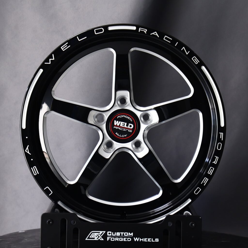 Ford Mustang wheels – Weld Racing 5-Spoke Mirror Milled Beadlock, front view