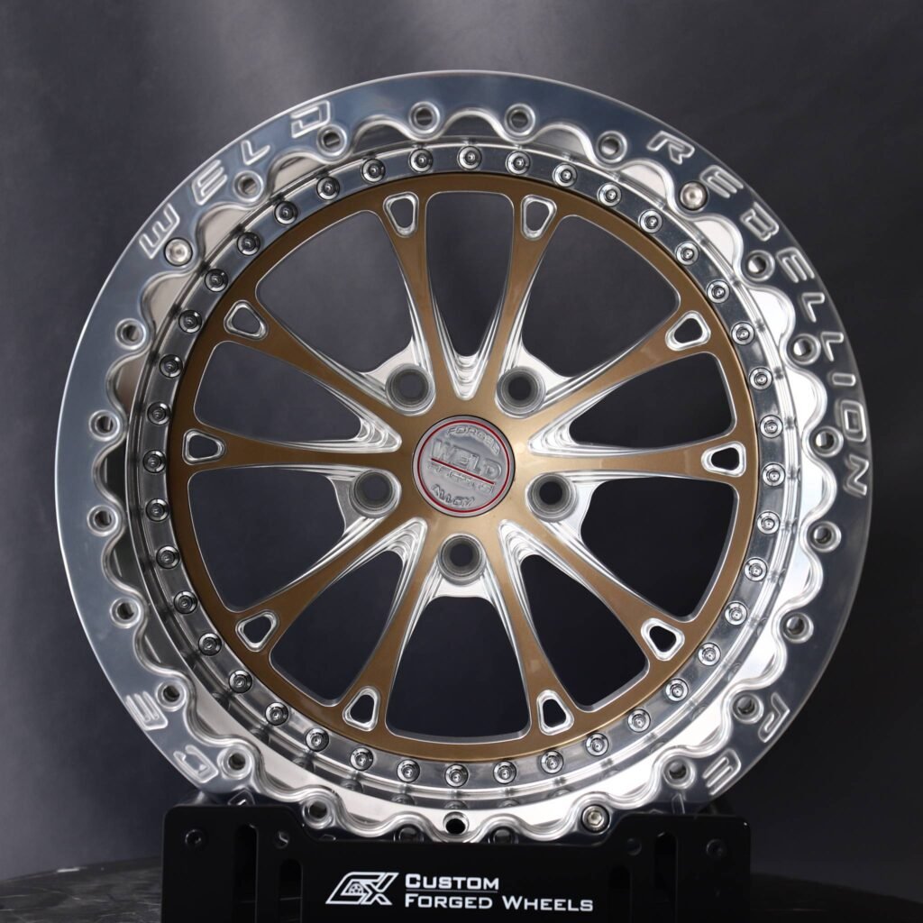 Ford Mustang wheels – Weld Racing 5-Spoke Mirror Milled Beadlock, front view