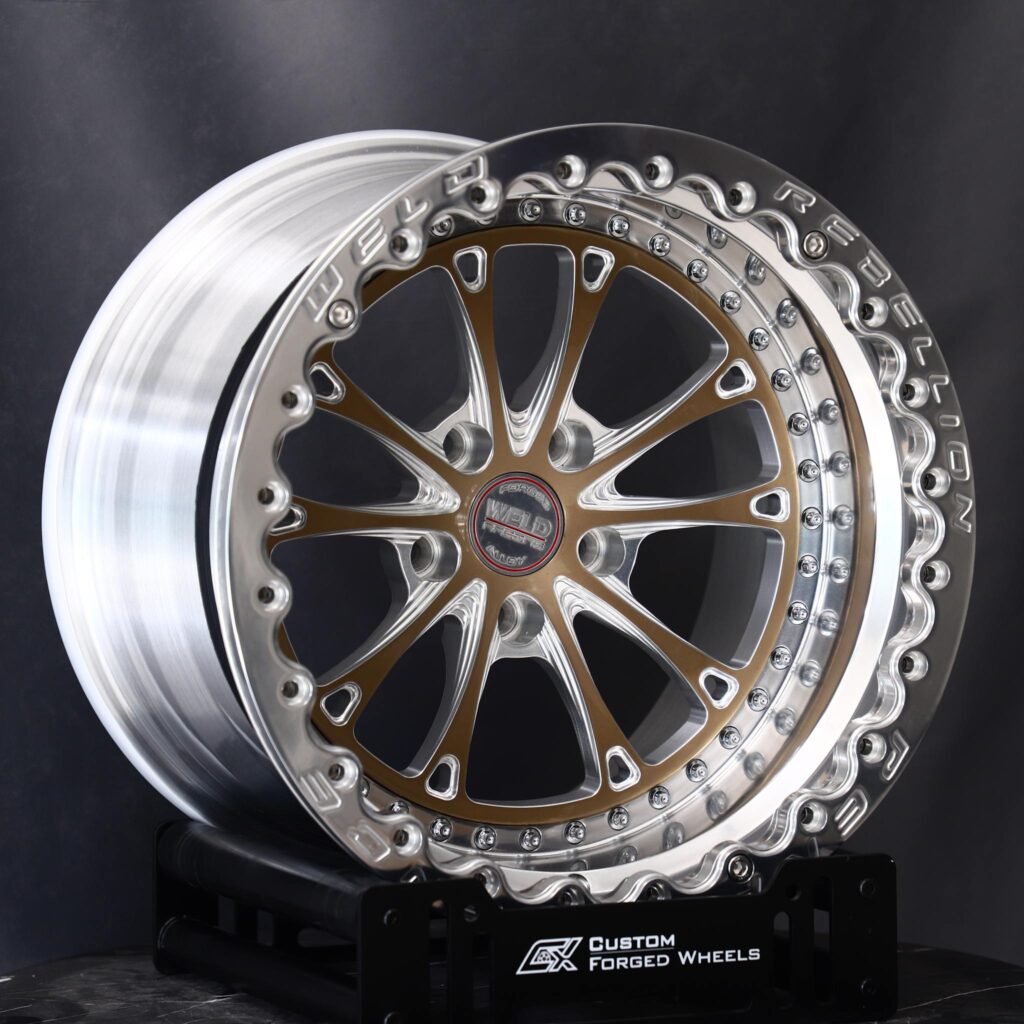 Chevrolet Corvette wheels – Weld Racing 5-Spoke Mirror Milled Beadlock, angled view
