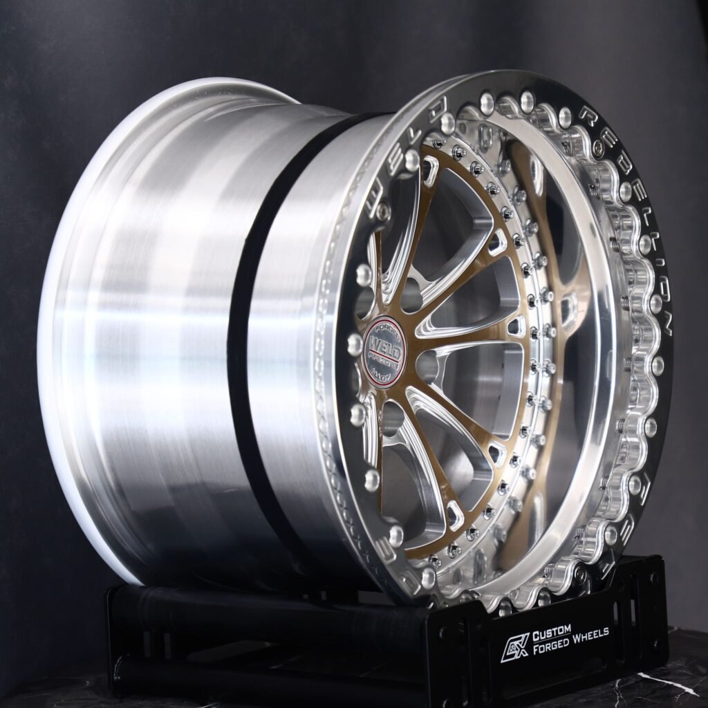 5x114.3 wheels – Weld Racing 5-Spoke Mirror Milled Beadlock, side view