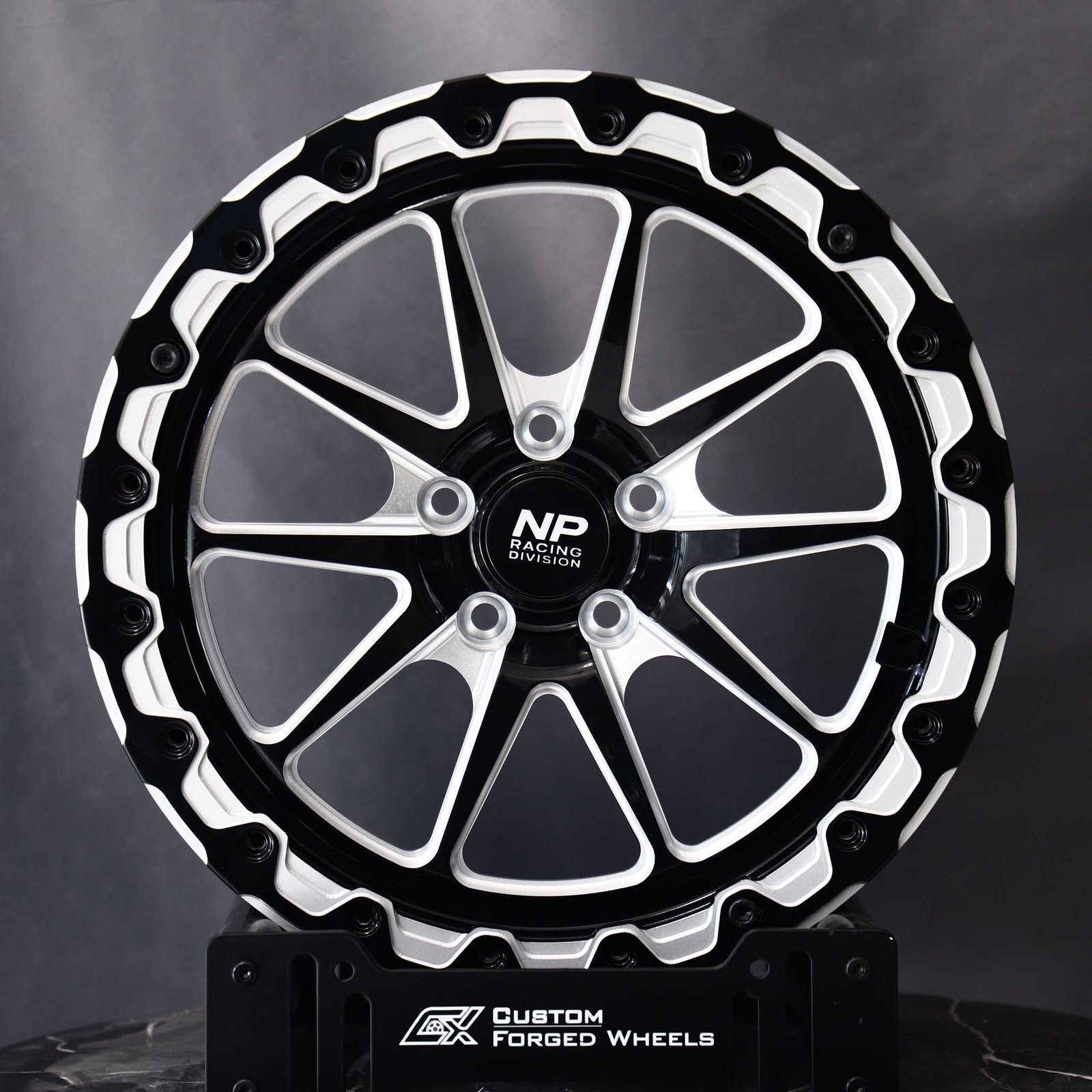 Ford Mustang wheels – Weld Racing 5-Spoke Mirror Milled Beadlock, front view