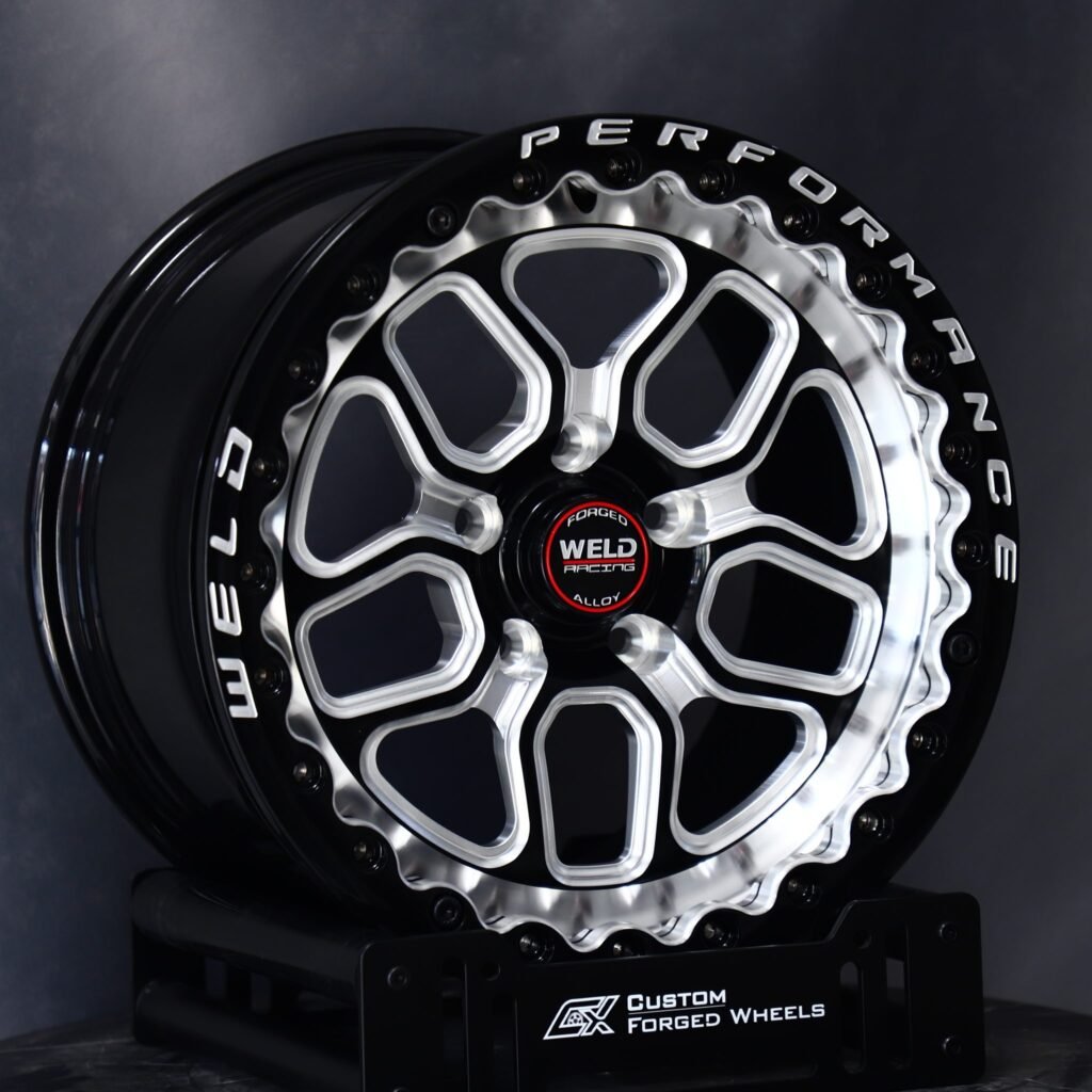 Chevrolet Corvette wheels – Weld Racing 5-Spoke Mirror Milled Beadlock, angled view